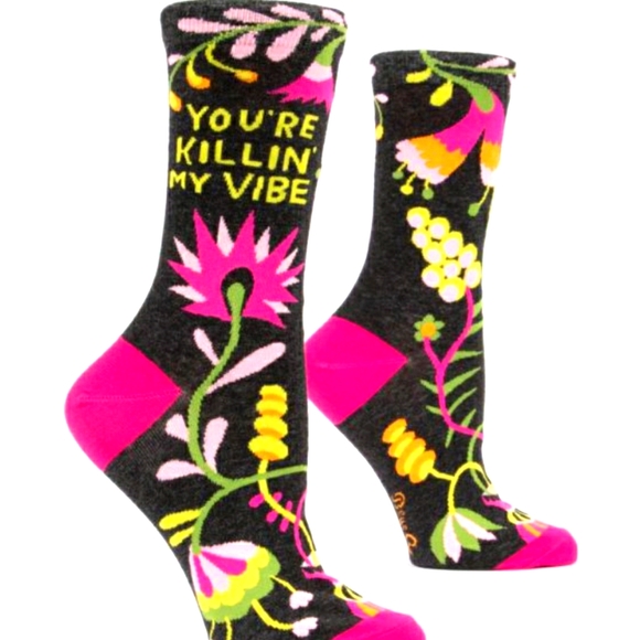 Blue Q Accessories - Blue Q You're Killin' My Vibe Socks